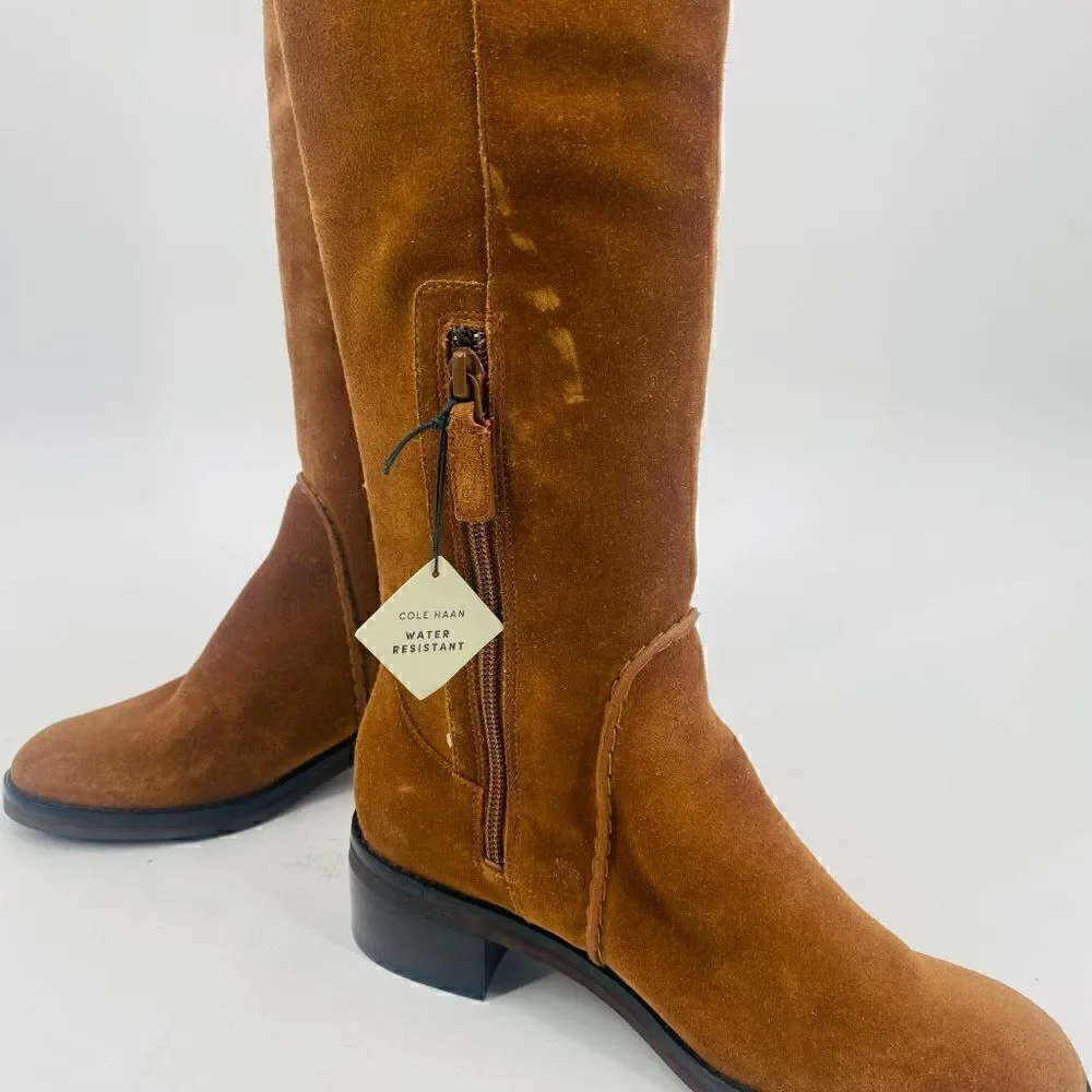 Cole Haan Size 5B Tan Water Resistant Suede Calgary Over the Knee Boots